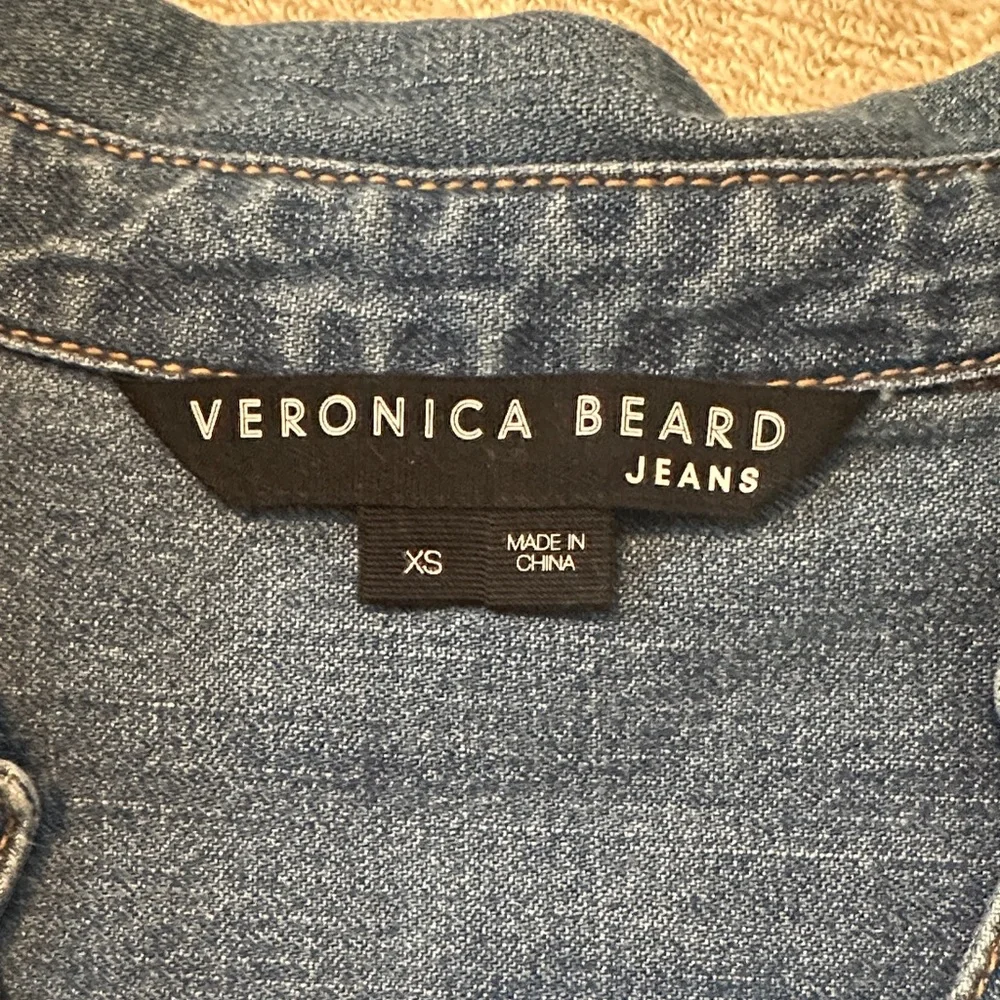 Veronica Beard Trisha Tiered Blue Denim Dress - Picture 9 of 9